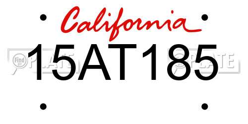 15AT185 California License Plate