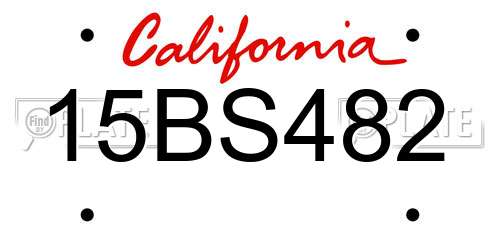 15BS482 California License Plate
