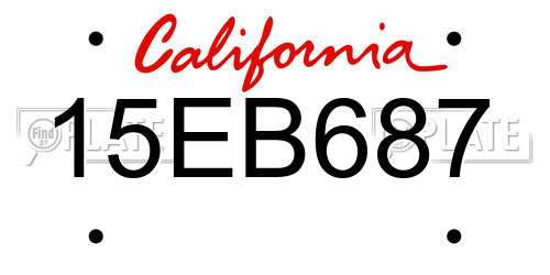 15EB687 California License Plate