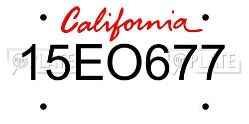 15EO677 California License Plate