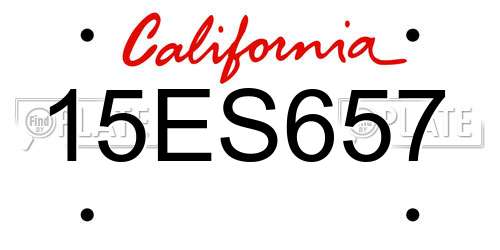 15ES657 California License Plate