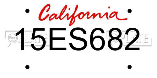 15ES682 California License Plate