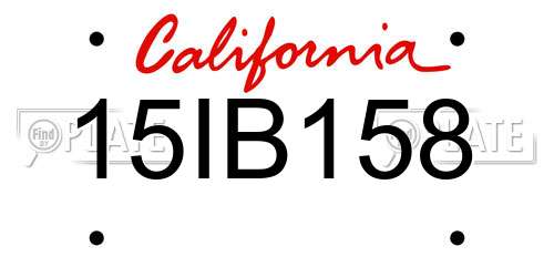 15IB158 California License Plate