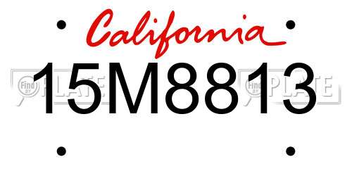 15M8813 California License Plate