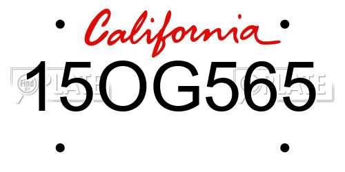 15OG565 California License Plate