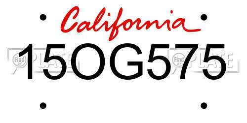 15OG575 California License Plate