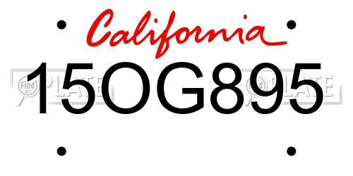 15OG895 California License Plate