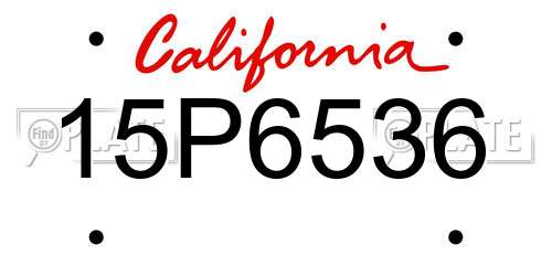 15P6536 California License Plate