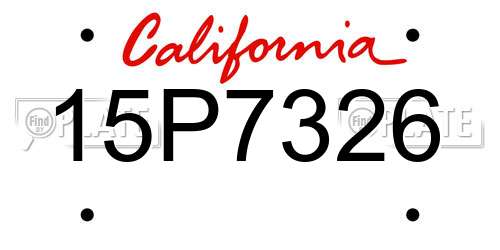 15P7326 California License Plate