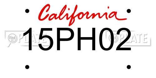 15PH02 California License Plate