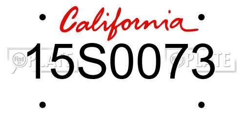 15S0073 California License Plate