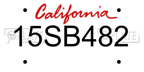 15SB482 California License Plate