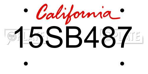 15SB487 California License Plate