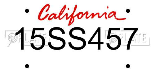 15SS457 California License Plate