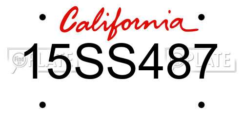 15SS487 California License Plate