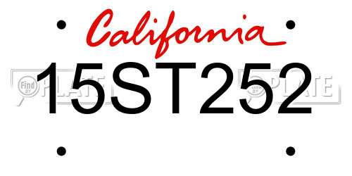 15ST252 California License Plate