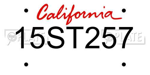 15ST257 California License Plate