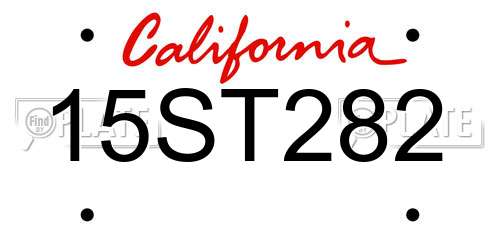 15ST282 California License Plate