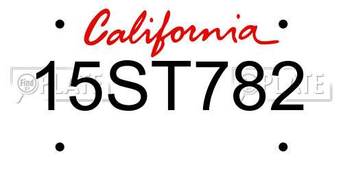 15ST782 California License Plate