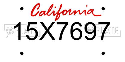15X7697 California License Plate