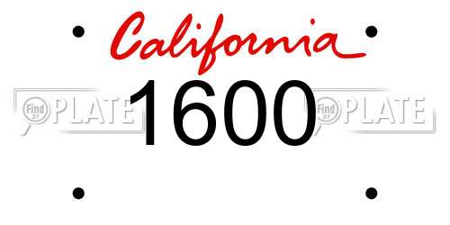 1600 California License Plate