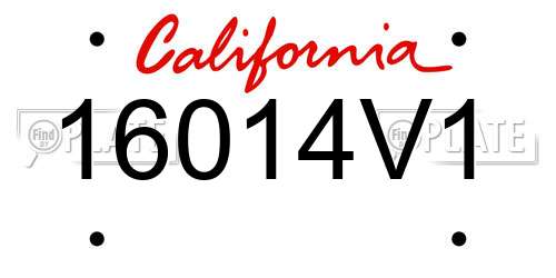 16014V1 California License Plate