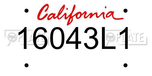 16043L1 California License Plate