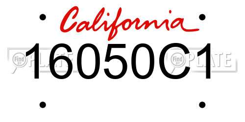 16050C1 California License Plate