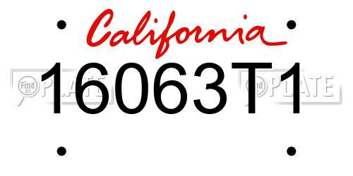 16063T1 California License Plate