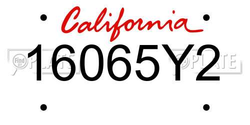 16065Y2 California License Plate