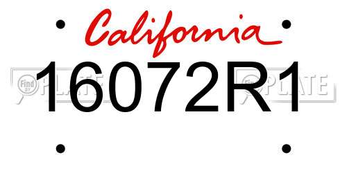 16072R1 California License Plate