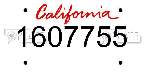1607755 California License Plate