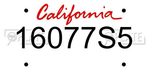 16077S5 California License Plate