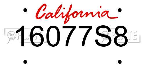 16077S8 California License Plate