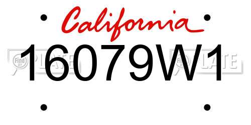 16079W1 California License Plate