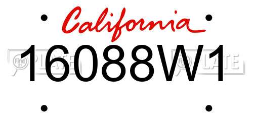16088W1 California License Plate