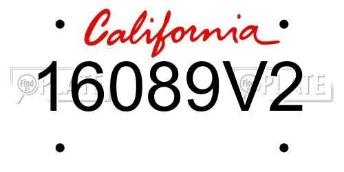 16089V2 California License Plate