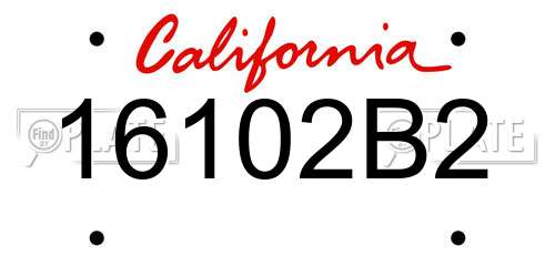 16102B2 California License Plate
