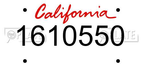 1610550 California License Plate