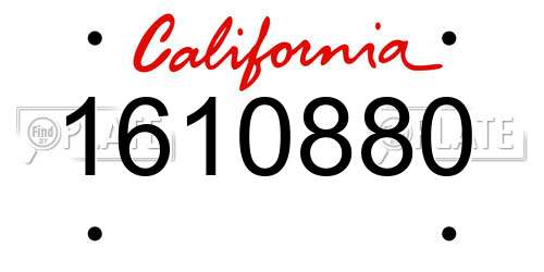 1610880 California License Plate