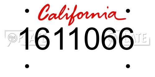 1611066 California License Plate
