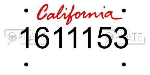 1611153 California License Plate