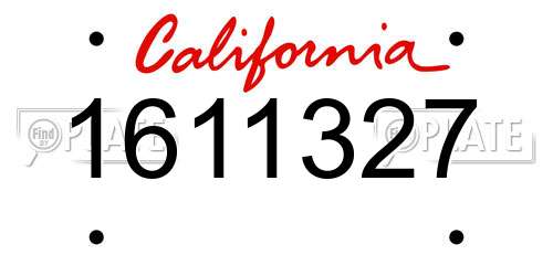 1611327 California License Plate