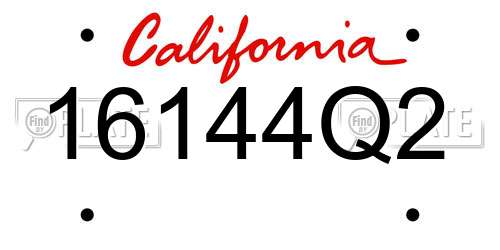 16144Q2 California License Plate