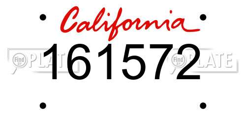 161572 California License Plate