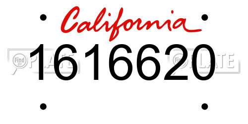 1616620 California License Plate