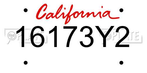 16173Y2 California License Plate