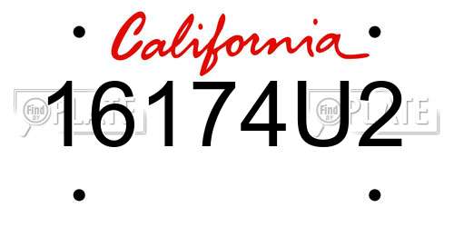 16174U2 California License Plate