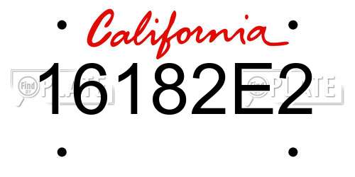 16182E2 California License Plate