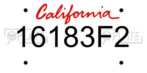 16183F2 California License Plate